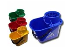four diffrerent colourd drain buckets 