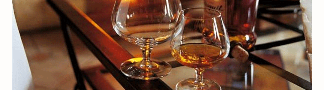 brandy glasses on bar 