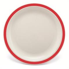 Duo White Plate With Red Rim