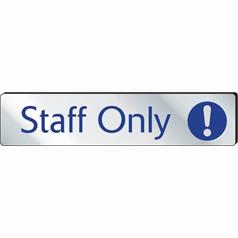 Staff Only Door Sign Silver