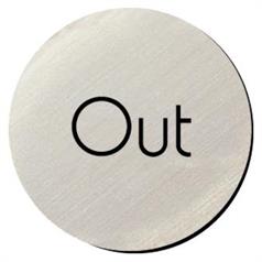 Silver Door 'Out' Sign