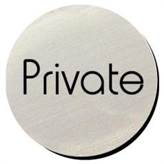 Silver Door 'Private' Sign