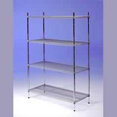 Nylon coated wire  4 tier shelving