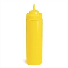 Tablecraft sauce bottle, yellow, wide mouth