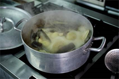 aluminium pot on the stove