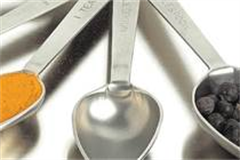 small measuring spoons full with condiments 