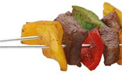 barbecue skewer with meat and vegetables 