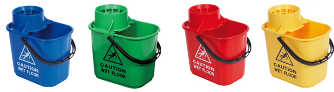 four buckets side by side