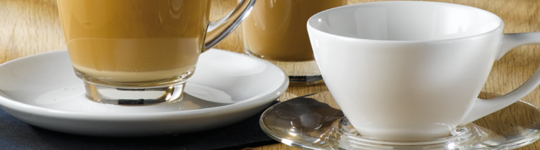tea and coffe cups with saucers 