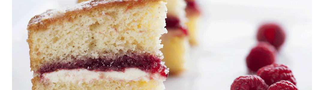 a slice of raspberry ripple cake 