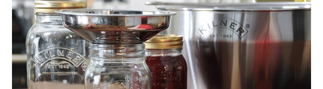 funnel placed in jam jar 