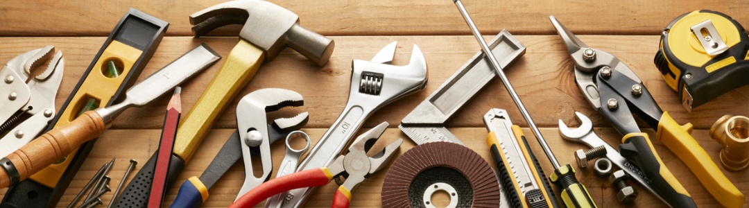 Tools laid out on a bench