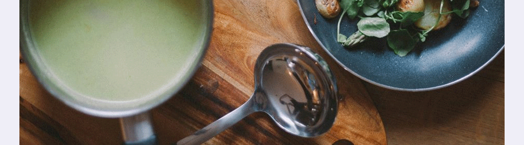 ladle along side soup