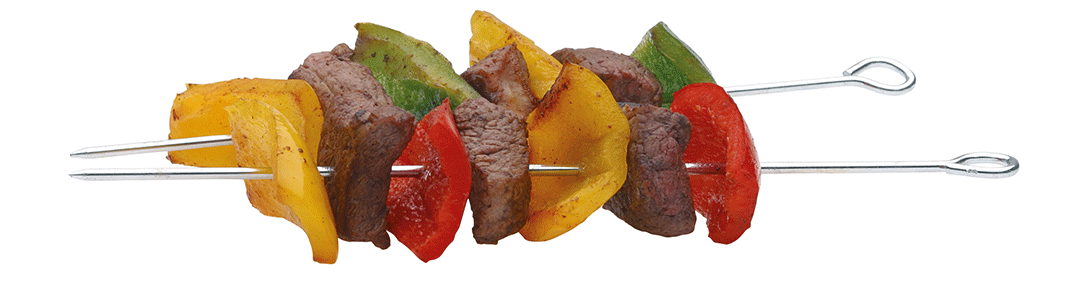 barbecue skewer with meat and vegetables
