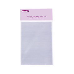 large clear gift bags with ties, 50 pieces