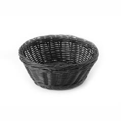 double weaver black poly-wicker round 7 inches