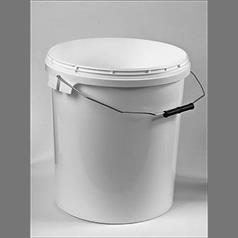 20 Litre White Plastic Bucket with Lid and Handle