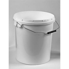 20 Litre White Plastic Bucket with Lid and Handle