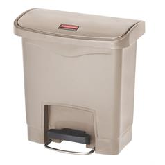 Rubbermaid Slim Jim Step-on Bin, Front Step Style 15l Beige