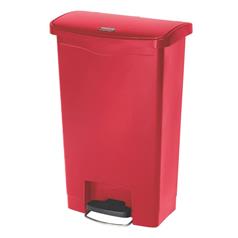 rubbermaid slim jim step-on bin, front step style 50l red