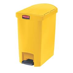 rubbermaid slim jim step-on bin, end step style 30l yellow