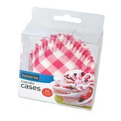 Pink Gingham Cupcake Cases medium, 6.5cm, pk73