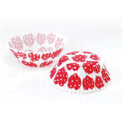 Folk Hearts Cupcake Cases, Medium (72)