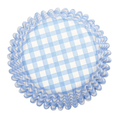 Blue Gingham Printed Cake cases