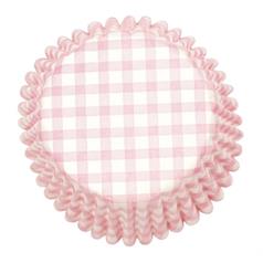 Pink Gingham Printed Cake cases