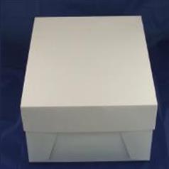 Flat packed cake box and lid - Rectangular