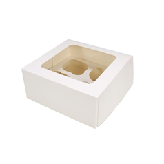 White 4 Cupcake/Muffin Box