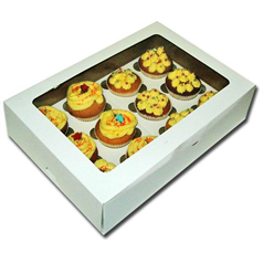 White 12 Cupcake/Muffin Box