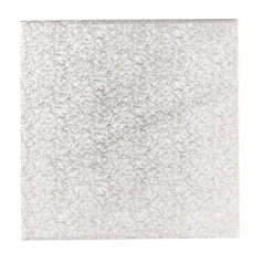 Single Thick 8" Square Silver Cake Card