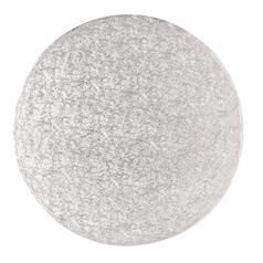 Single Thick 8" Round Silver Cake Card