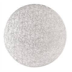 Single Thick 8" Round Silver Cake Card