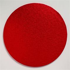 12 inch round cake board, red