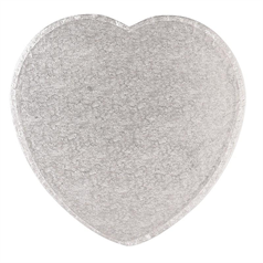 12" Heart Cake Board - Silver
