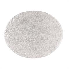 10" x 8" Oval Cake Board - Silver