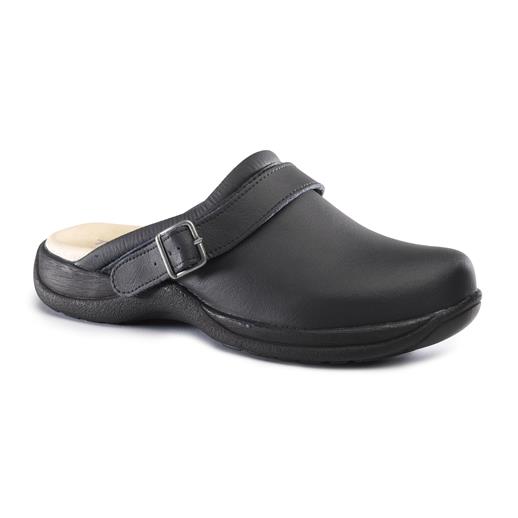 Toffeln Black Clog With Strap, Size 40 - Dentons