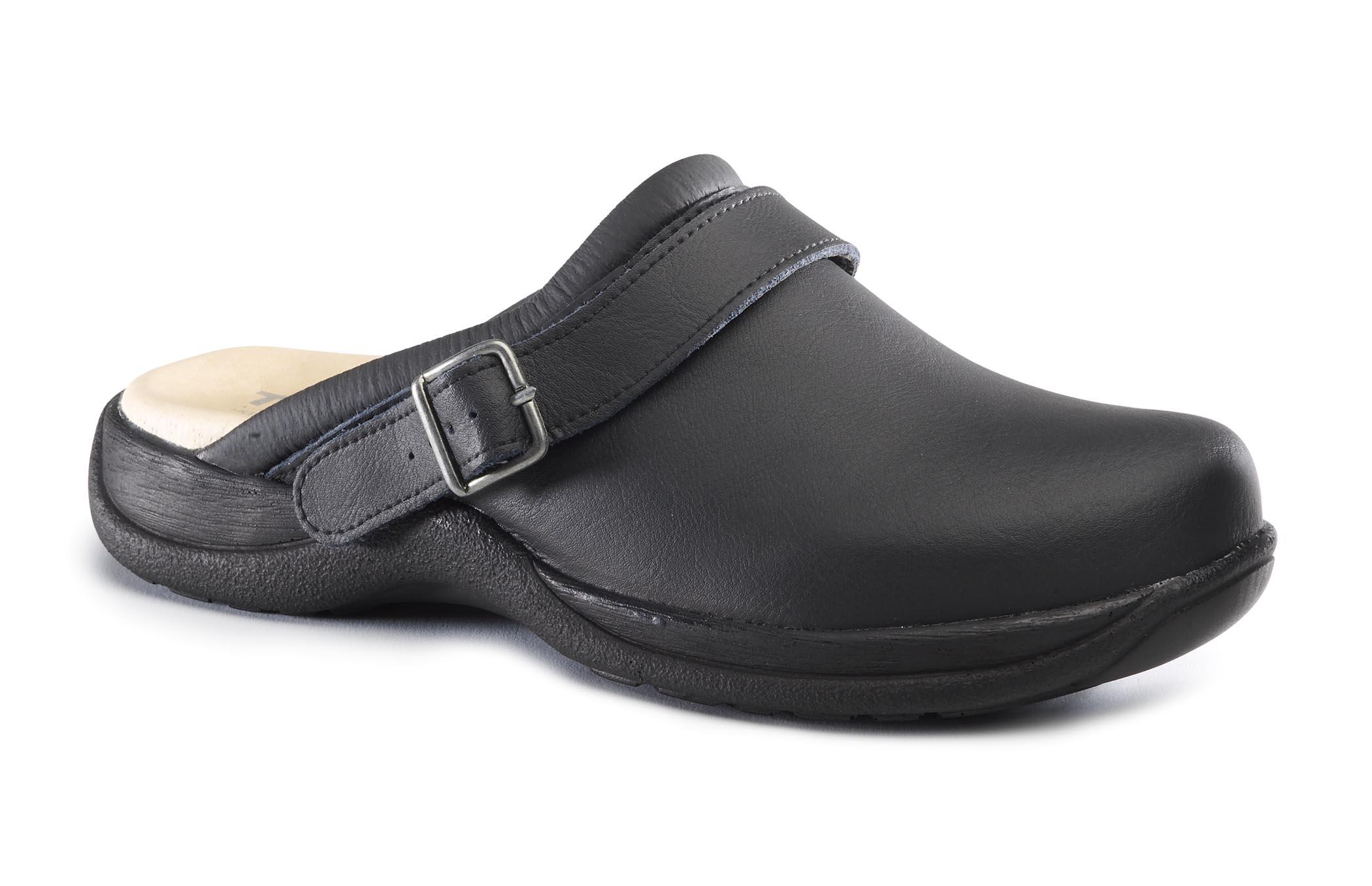 Toffeln Black Clog With Strap, Size 40 - Dentons