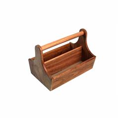 counter display/table tidy acacia dark wood