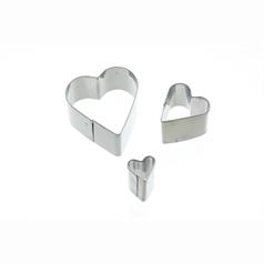 Set of 3 Heart Fondant Cutters