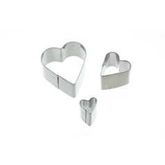 Set of 3 Heart Fondant Cutters