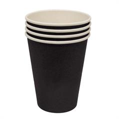 Olympia Black Single Wall Hot Cups