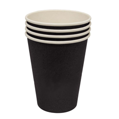 Olympia Black Single Wall Hot Cups - 8oz