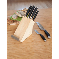 James Martin 5 pce Knife Block Set with Recipe Book Holder