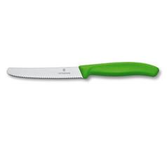Swissclassic Tomato and Sausage Knife with Wavy Edge - Green