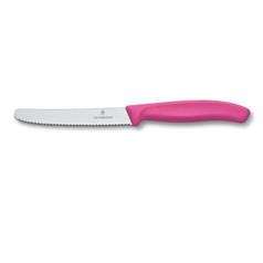 Swissclassic Tomato and Sausage Knife with Wavy Edge - Pink