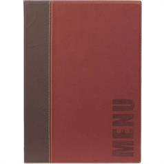 contemporary menu holder (4 page facing), a4, wine red
