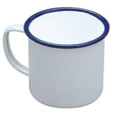 Falcon Enamelware White And Blue Enamel Mug, 28.4cl/10oz